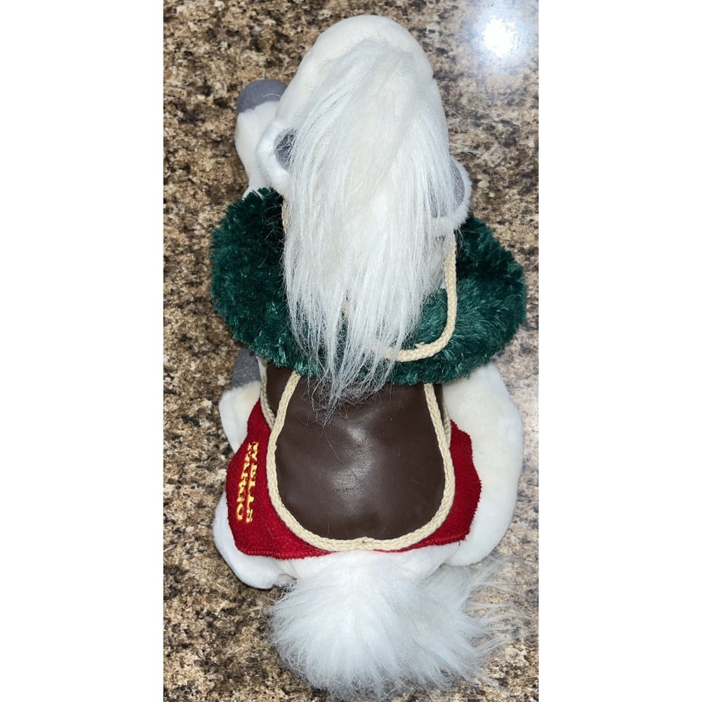 Toys R Us Horse Plush Wells Fargo Legendary Christmas Wreath White 2003 16" - Picture 6 of 13